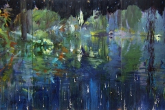 Starry night in Fischtal, 2009, 2mx4.5m, oil and tempera on nettle