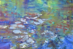 Fischtal - Water Lilies, 2010, 90x110cm, oil and tempera on nettle