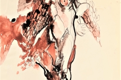 Study - Dancing Plague, 2008, 39.7x29.5cm, pencil, ink and watercolors on paper