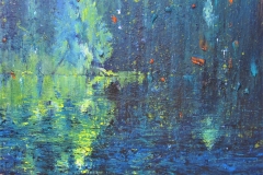 Lake Davos, 2012, 120x110cm, oil and tempera on nettle