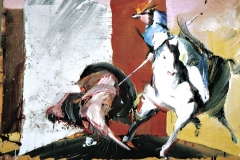 Bullfight, 2004, 63x89cm, oil and tempera on cardboard