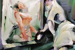 Mirror, 2004, 80x60cm, oil on nettle