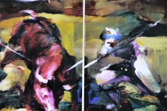 Bullfight, 2004, 63x89cm, oil and tempera on cardboard