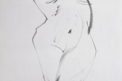 Licht-Zeichnung - Körper 31, 65x45cm, Kohle auf Papier