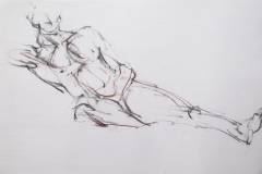 Licht-Zeichnung - Körper 46, 65x45cm, Kohle auf Papier