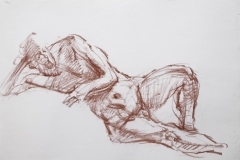 Licht-Zeichnung - Körper 47, 65x45cm, Kohle auf Papier