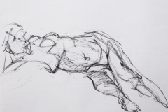 Licht-Zeichnung - Körper 52, 65x45cm, Kohle auf Papier