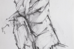 Licht-Zeichnung - Körper 94, 65x45cm, Kohle auf Papier