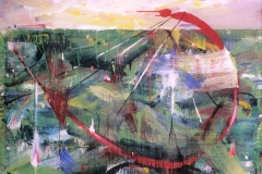Without Title, 2001, 90x130cm, oil and tempera on nettle