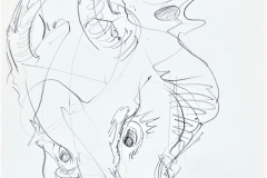 Disparates - Herbivore and Predator, 2008, 26x18.5cm, pencil, pastel and ink