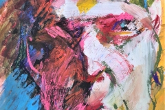 Gesicht - Tor zur Seele, 2005, 30x23,3cm, Bleischtift, Pastell und Acrylfarbe auf Papier