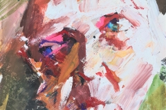 Gesicht - Tor zur Seele, 2005, 35,3x24,8cm, Pastell, Tusche, Acrylfarbe und Aquarell auf Papier