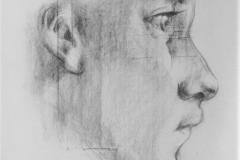Study - head, 84.1x118.9cm, coal on paper