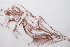 Licht-Zeichnung - Körper 45, 65x45cm, Kohle auf Papier