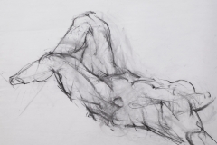 Licht-Zeichnung - Körper 84, 65x45cm, Kohle auf Papier