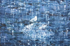 Das Meer in mir - Eis und Vogel, 2011, 40x50cm, Acryl und Gouache auf Leinwand